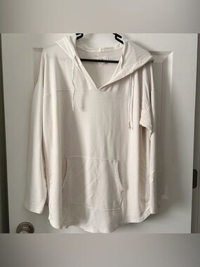 Lou & Grey White Super Soft Hoodie Sweatshirt - Size Large